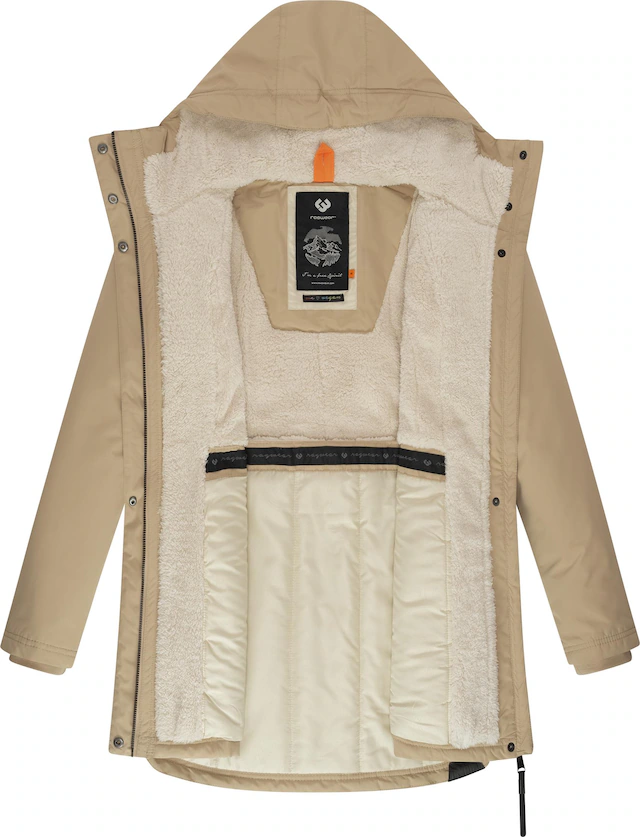 Ragwear Wintermantel »Elsien« wasserdichter Winterparka mit Teddyfell-Futter