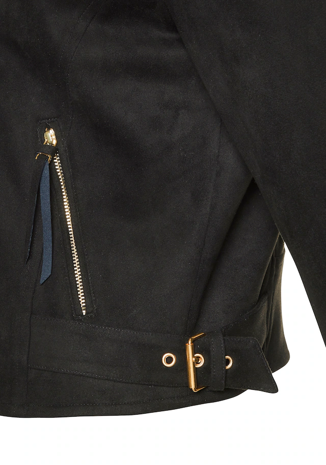 LASCANA Bikerjacke »in Veloursleder-Optik« modische Übergangsjacke aus Velourlederimitat, kurze Lederimitatjacke