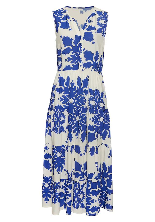 Vivance Maxikleid »mit Volants und Alloverdruck« Ärmelloses Sommerkleid, Webkleid, Strandkleid, Druckkleid, Tunikakleid