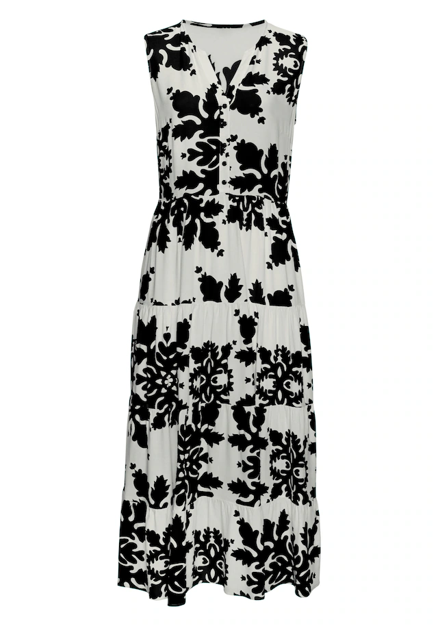 Vivance Maxikleid »mit Volants und Alloverdruck« Ärmelloses Sommerkleid, Webkleid, Strandkleid, Druckkleid, Tunikakleid