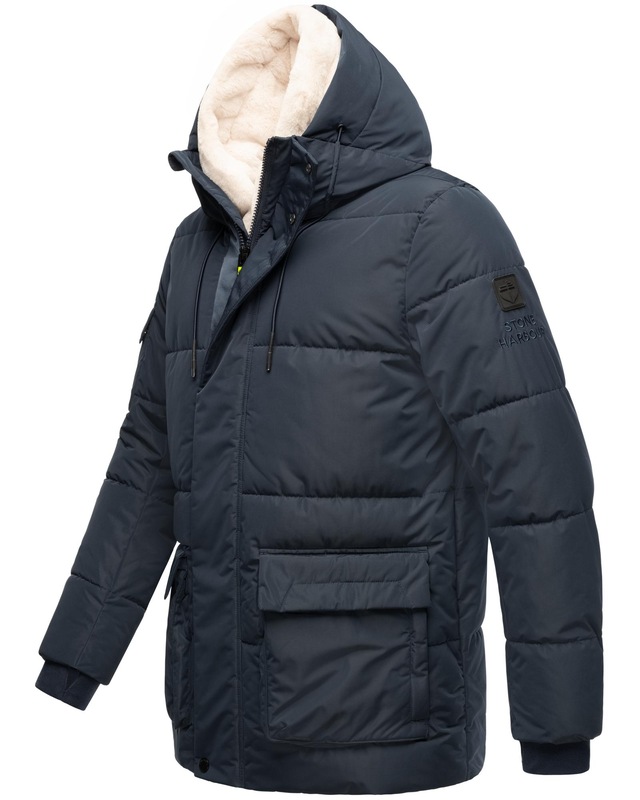 Stone Harbour Winterjacke »Lauroo XX« mit Kapuze urbane Herren Steppjacke mit kuscheligem Teddyfleece