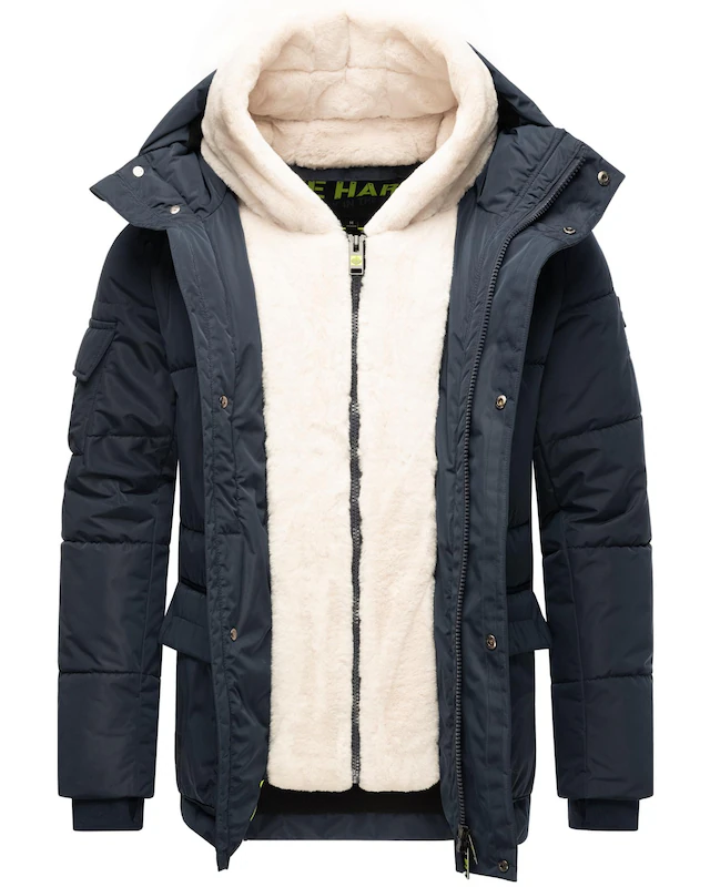 Stone Harbour Winterjacke »Lauroo XX« mit Kapuze urbane Herren Steppjacke mit kuscheligem Teddyfleece