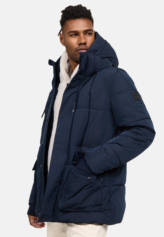 Stone Harbour Winterjacke »Lauroo XX« mit Kapuze urbane Herren Steppjacke mit kuscheligem Teddyfleece