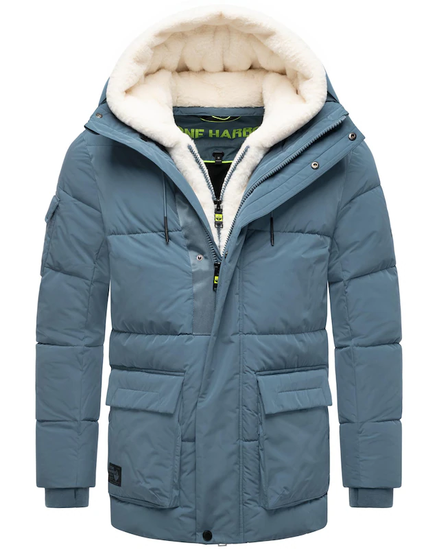 Stone Harbour Winterjacke »Lauroo XX« mit Kapuze urbane Herren Steppjacke mit kuscheligem Teddyfleece