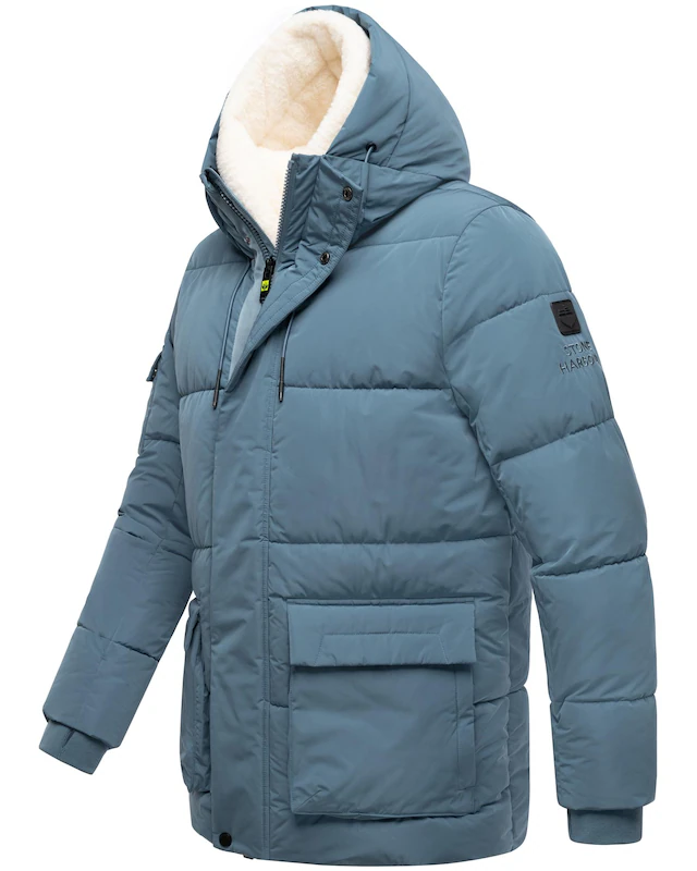 Stone Harbour Winterjacke »Lauroo XX« mit Kapuze urbane Herren Steppjacke mit kuscheligem Teddyfleece
