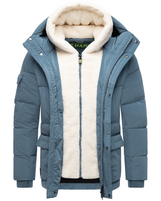 Stone Harbour Winterjacke »Lauroo XX« mit Kapuze urbane Herren Steppjacke mit kuscheligem Teddyfleece