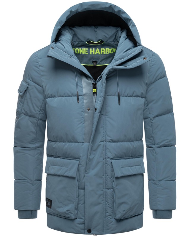 Stone Harbour Winterjacke »Lauroo XX« mit Kapuze urbane Herren Steppjacke mit kuscheligem Teddyfleece