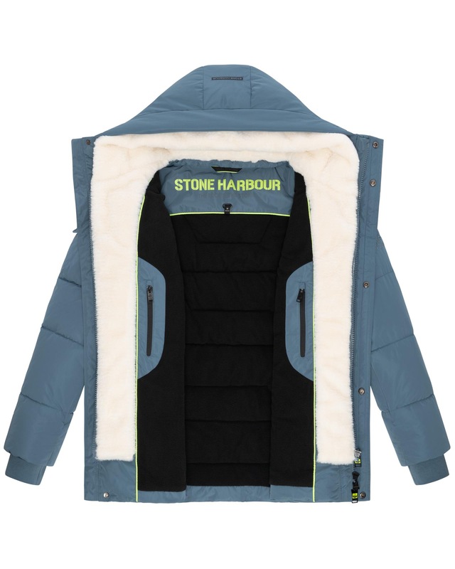 Stone Harbour Winterjacke »Lauroo XX« mit Kapuze urbane Herren Steppjacke mit kuscheligem Teddyfleece