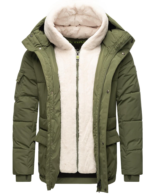 Stone Harbour Winterjacke »Lauroo XX« mit Kapuze urbane Herren Steppjacke mit kuscheligem Teddyfleece