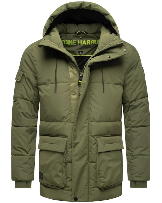 Stone Harbour Winterjacke »Lauroo XX« mit Kapuze urbane Herren Steppjacke mit kuscheligem Teddyfleece