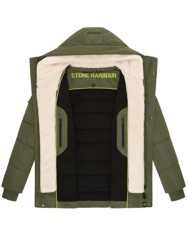 Stone Harbour Winterjacke »Lauroo XX« mit Kapuze urbane Herren Steppjacke mit kuscheligem Teddyfleece