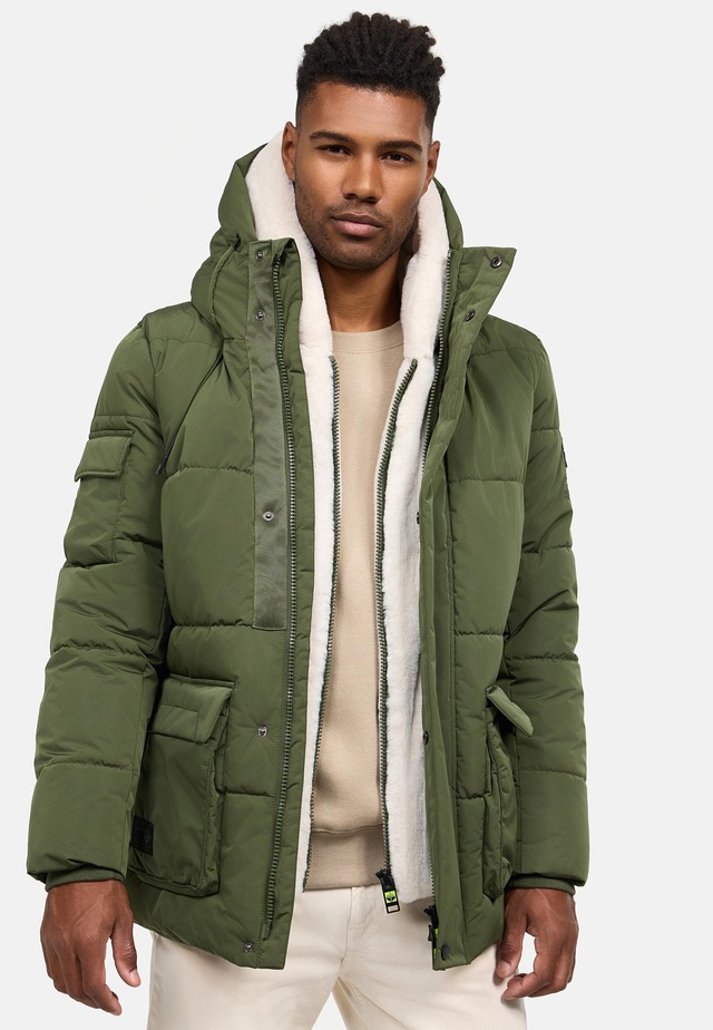 Stone Harbour Winterjacke »Lauroo XX« mit Kapuze urbane Herren Steppjacke mit kuscheligem Teddyfleece