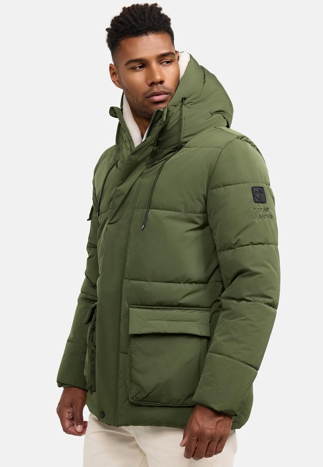 Stone Harbour Winterjacke »Lauroo XX« mit Kapuze urbane Herren Steppjacke mit kuscheligem Teddyfleece