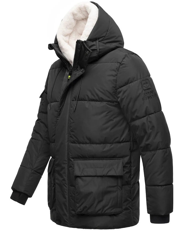 Stone Harbour Winterjacke »Lauroo XX« mit Kapuze urbane Herren Steppjacke mit kuscheligem Teddyfleece