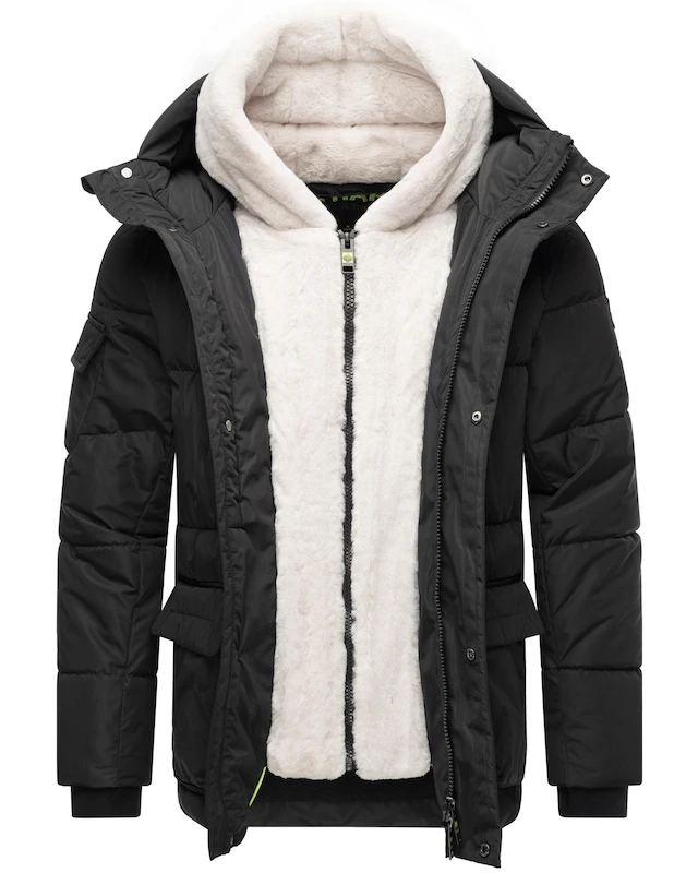 Stone Harbour Winterjacke »Lauroo XX« mit Kapuze urbane Herren Steppjacke mit kuscheligem Teddyfleece