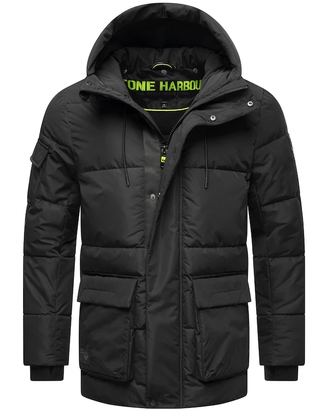 Stone Harbour Winterjacke »Lauroo XX« mit Kapuze urbane Herren Steppjacke mit kuscheligem Teddyfleece