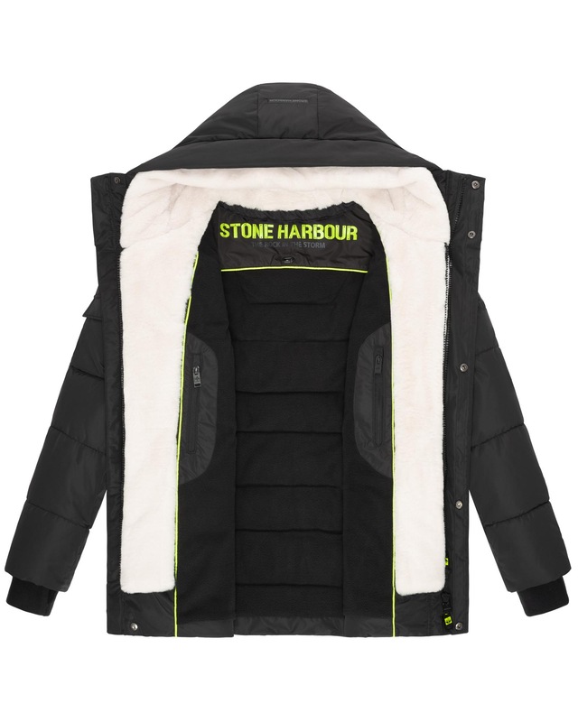 Stone Harbour Winterjacke »Lauroo XX« mit Kapuze urbane Herren Steppjacke mit kuscheligem Teddyfleece