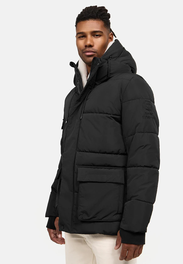 Stone Harbour Winterjacke »Lauroo XX« mit Kapuze urbane Herren Steppjacke mit kuscheligem Teddyfleece