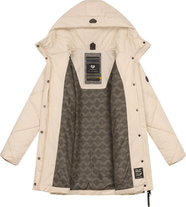 Ragwear Steppmantel »Diamanta« Wasserdichter Damen Kurzmantel mit Kapuze