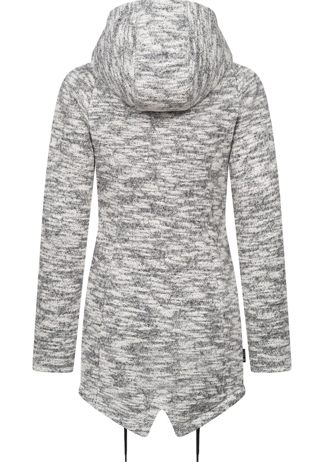 Ragwear Kapuzenstrickjacke »Wingi Melange« Sportliche Kapuzenjacke mit Teddy-Kunstfell