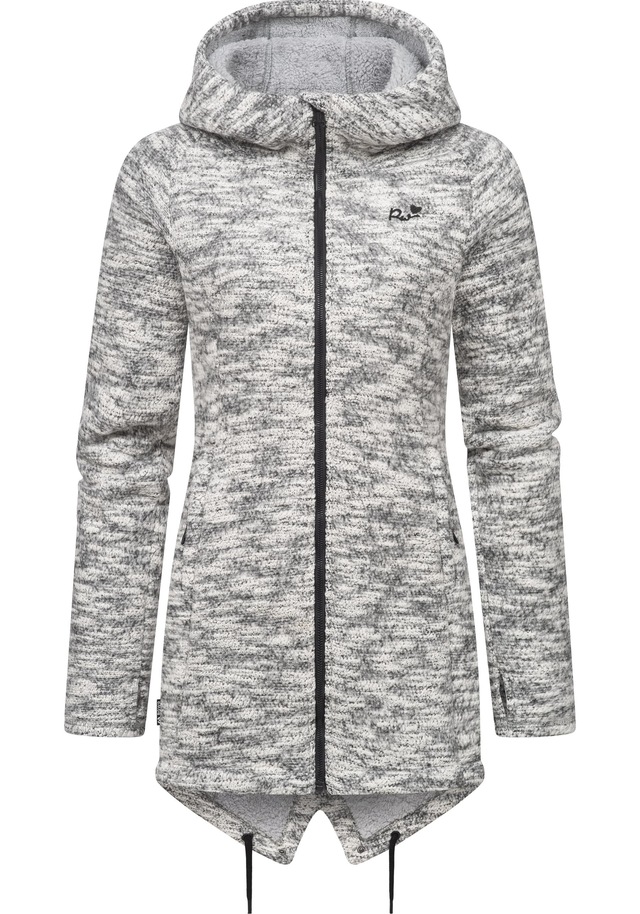 Ragwear Kapuzenstrickjacke »Wingi Melange« Sportliche Kapuzenjacke mit Teddy-Kunstfell