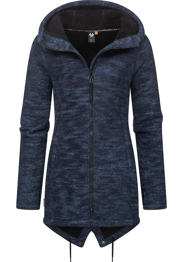 Ragwear Kapuzenstrickjacke »Wingi Melange« Sportliche Kapuzenjacke mit Teddy-Kunstfell