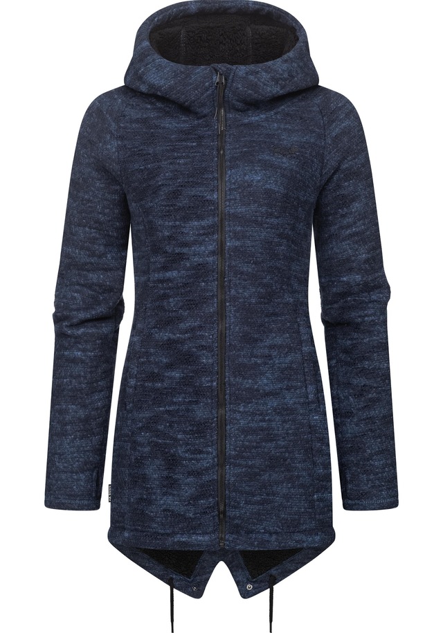 Ragwear Kapuzenstrickjacke »Wingi Melange« Sportliche Kapuzenjacke mit Teddy-Kunstfell