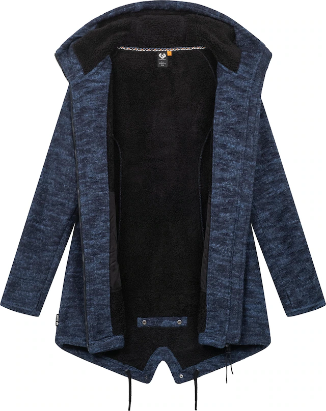 Ragwear Kapuzenstrickjacke »Wingi Melange« Sportliche Kapuzenjacke mit Teddy-Kunstfell