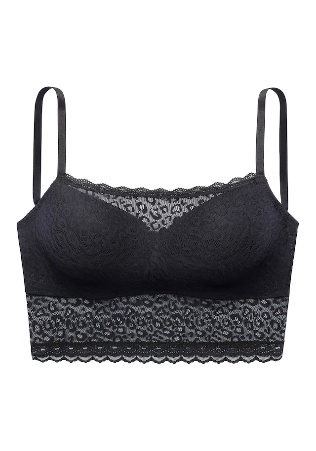 Vivance Schalen-BH », BH mit Bügel, Longline BH, Spitzen-BH, als Dessous-Set kombinierbar« mit Spitze in Leo-Optik, in leichter Longform, sexy Dessous
