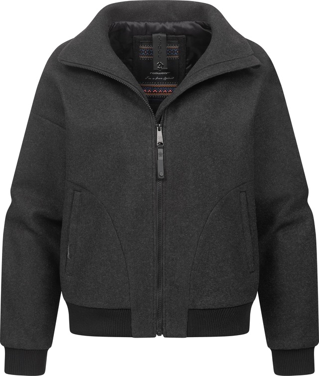 Ragwear Outdoorjacke »Toscia« ohne Kapuze angesagte oversized Übergangsjacke in Woll-Optik