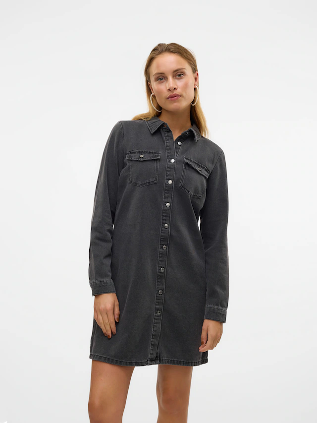 Vero Moda Jeanskleid »VMJENNIE LS SHORT DENIM DRESS GA NOOS« Brusttaschen