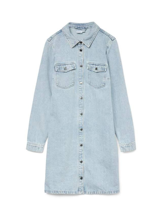 Vero Moda Jeanskleid »VMJENNIE LS SHORT DENIM DRESS GA NOOS« Brusttaschen