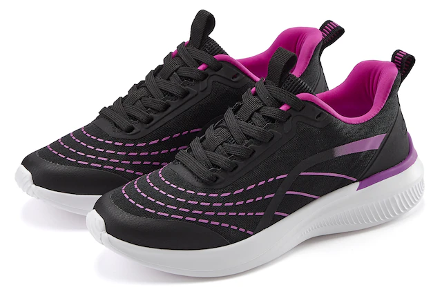 LASCANA Sneaker »Halbschuh, Schnürschuh, Freizeitschuh, Turnschuhe,« aus Textil mit Farbakzenten