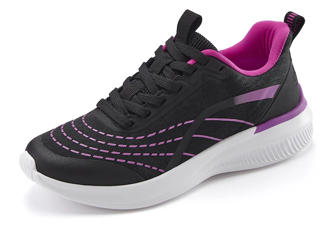 LASCANA Sneaker »Halbschuh, Schnürschuh, Freizeitschuh, Turnschuhe,« aus Textil mit Farbakzenten