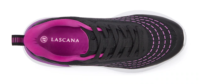 LASCANA Sneaker »Halbschuh, Schnürschuh, Freizeitschuh, Turnschuhe,« aus Textil mit Farbakzenten