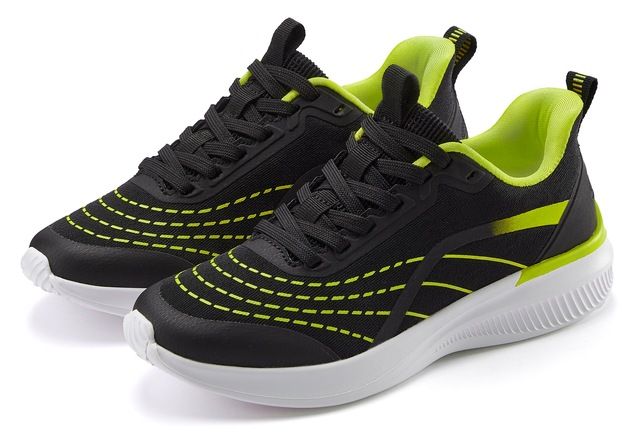 LASCANA Sneaker »Halbschuh, Schnürschuh, Freizeitschuh, Turnschuhe,« aus Textil mit Farbakzenten