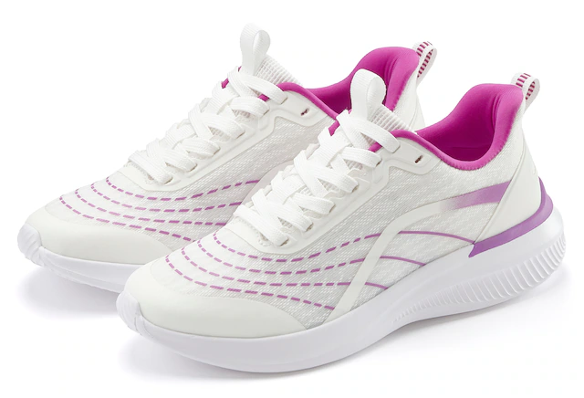 LASCANA Sneaker »Halbschuh, Schnürschuh, Freizeitschuh, Turnschuhe,« aus Textil mit Farbakzenten