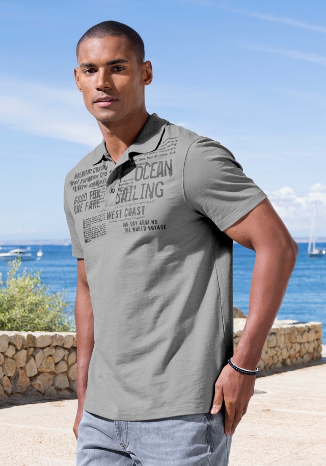 John Devin Poloshirt »mit Print« Regular-Fit, aus Slub-Qualität, mit Print