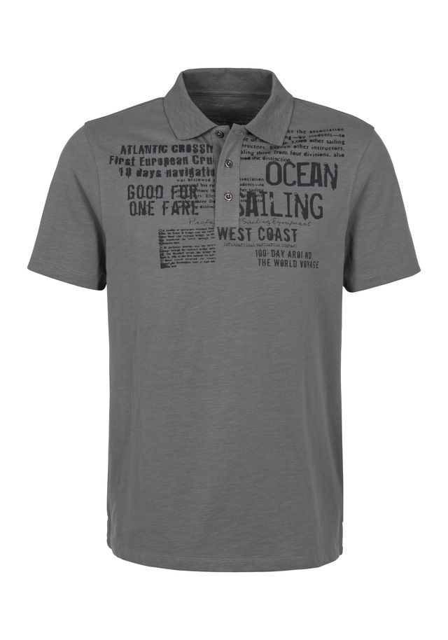 John Devin Poloshirt »mit Print« Regular-Fit, aus Slub-Qualität, mit Print