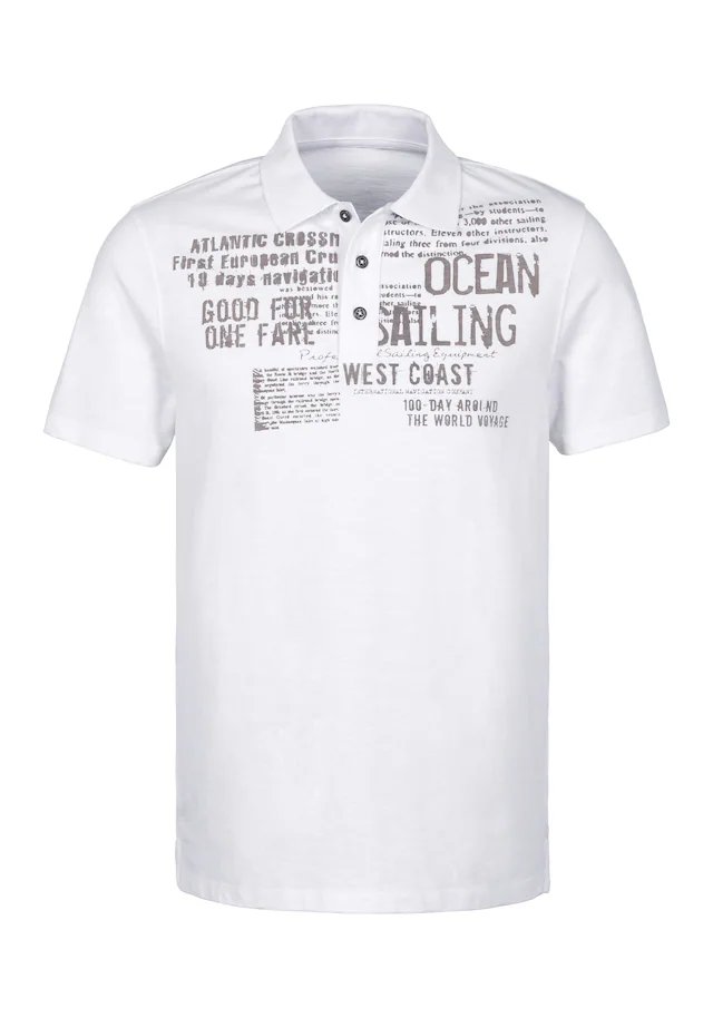 John Devin Poloshirt »mit Print« Regular-Fit, aus Slub-Qualität, mit Print