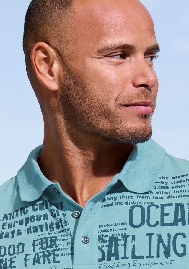 John Devin Poloshirt »mit Print« Regular-Fit, aus Slub-Qualität, mit Print