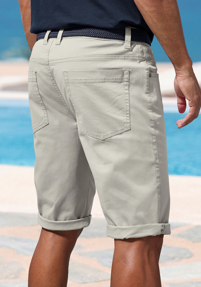 John Devin Bermudas »- bedruckte Shorts aus elastischer Baumwollmischung« mit großem Druck auf dem Bein, 3/4 Shorts