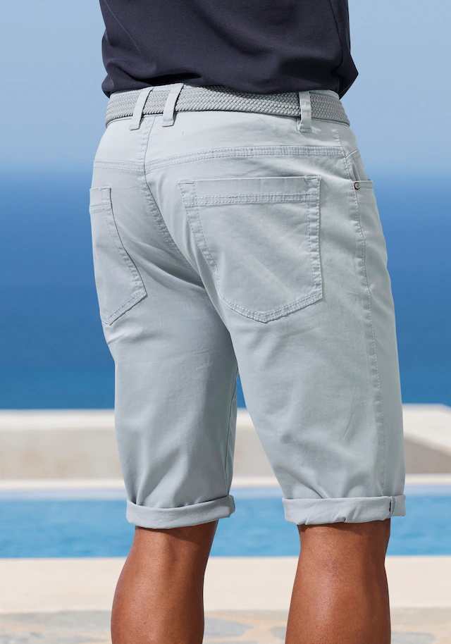 John Devin Bermudas »- bedruckte Shorts aus elastischer Baumwollmischung« mit großem Druck auf dem Bein, 3/4 Shorts