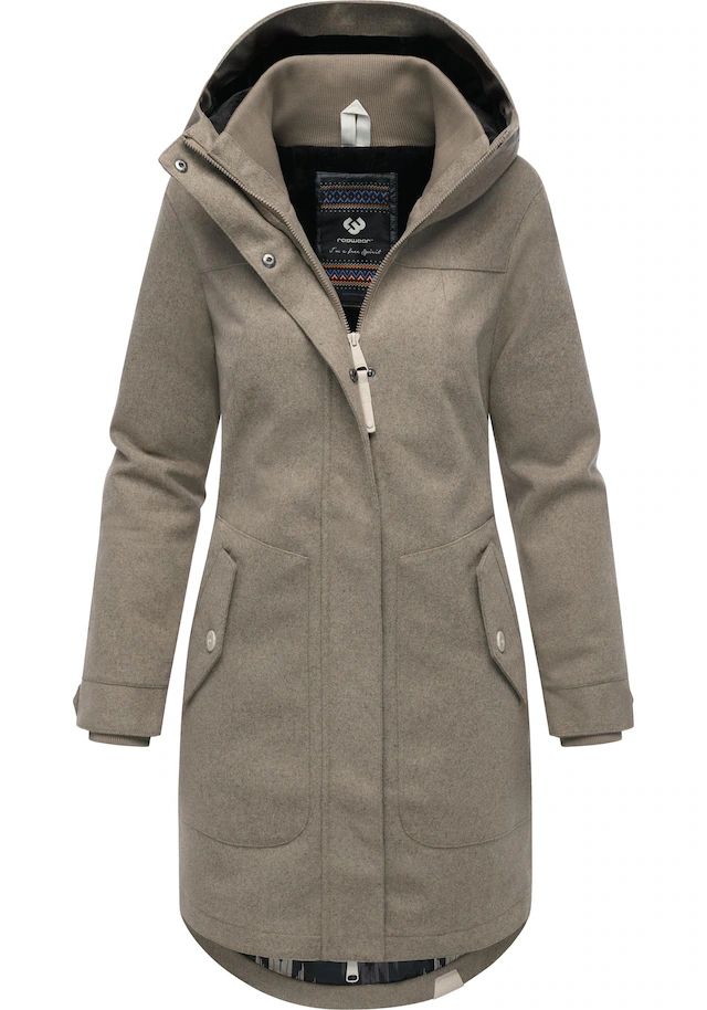 Ragwear Wintermantel »Jannisa Coat« Klassischer Damen Kurzmantel mit Kapuze