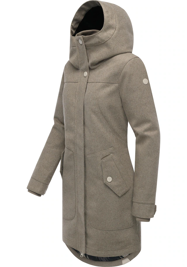 Ragwear Wintermantel »Jannisa Coat« Klassischer Damen Kurzmantel mit Kapuze
