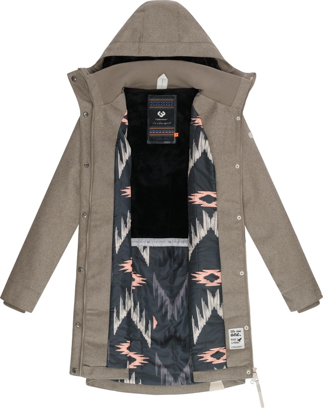 Ragwear Wintermantel »Jannisa Coat« Klassischer Damen Kurzmantel mit Kapuze