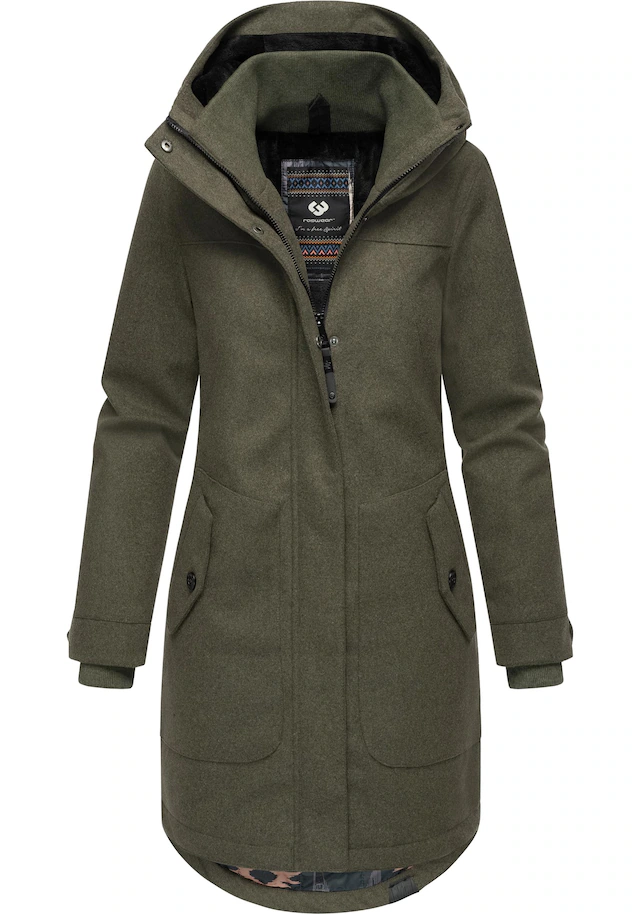 Ragwear Wintermantel »Jannisa Coat« Klassischer Damen Kurzmantel mit Kapuze