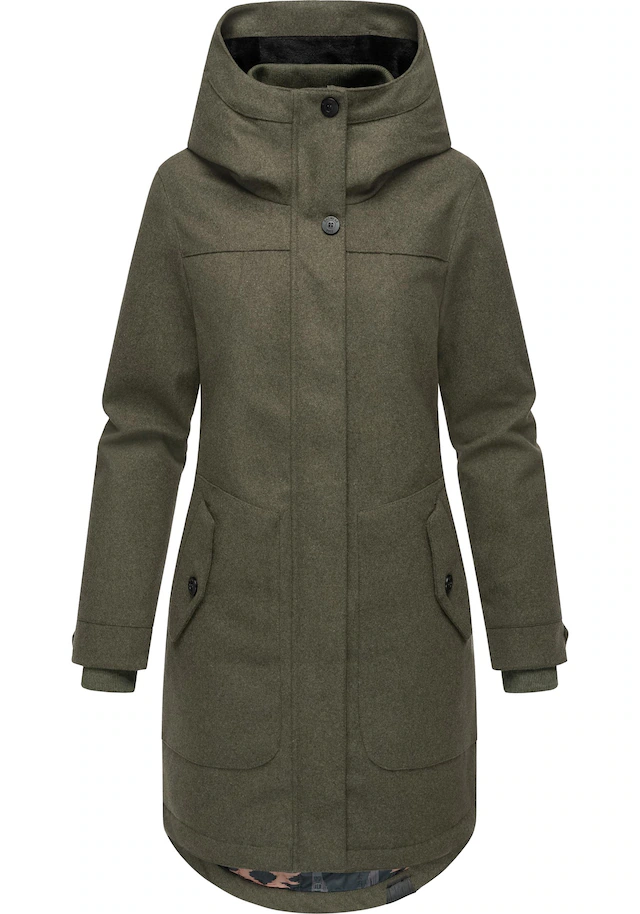 Ragwear Wintermantel »Jannisa Coat« Klassischer Damen Kurzmantel mit Kapuze