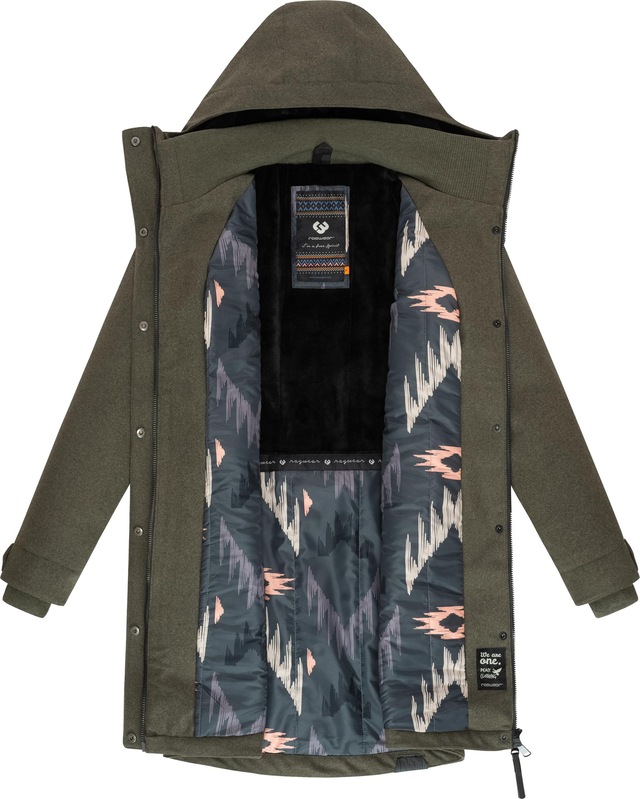 Ragwear Wintermantel »Jannisa Coat« Klassischer Damen Kurzmantel mit Kapuze