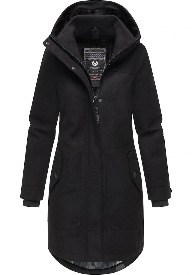 Ragwear Wintermantel »Jannisa Coat« Klassischer Damen Kurzmantel mit Kapuze